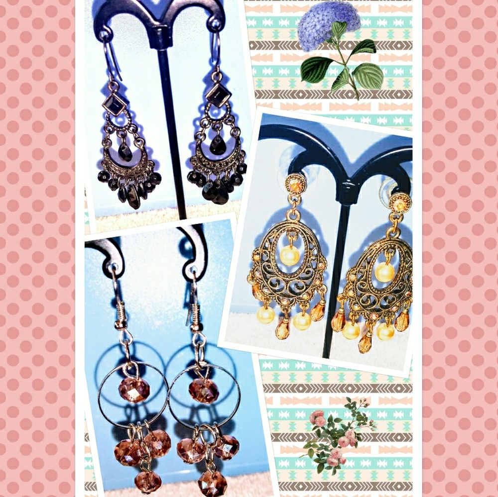 Lot of 3 Pairs of Earrings
